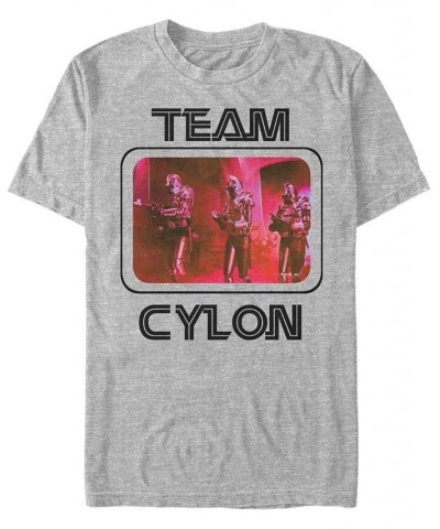 Battlestar Galactica Men's Retro Team Cylon Poster Short Sleeve T-Shirt Gray $20.29 T-Shirts