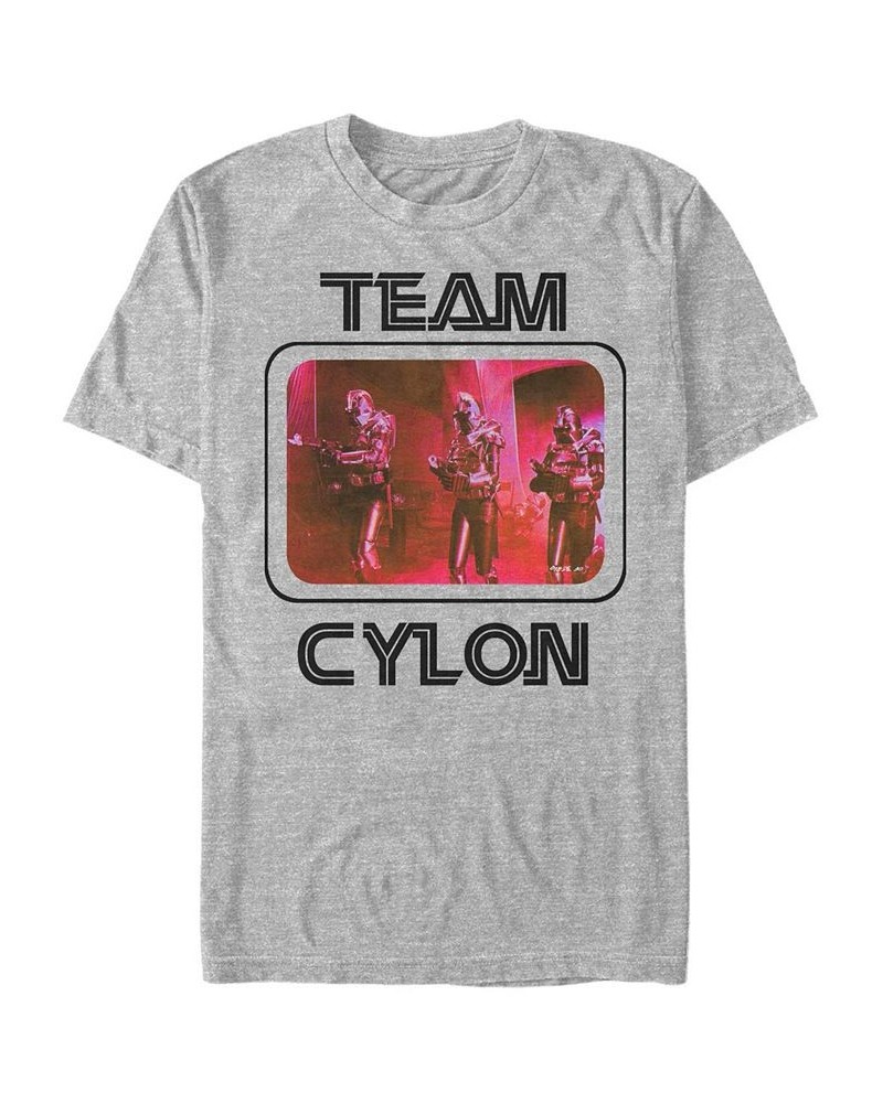 Battlestar Galactica Men's Retro Team Cylon Poster Short Sleeve T-Shirt Gray $20.29 T-Shirts