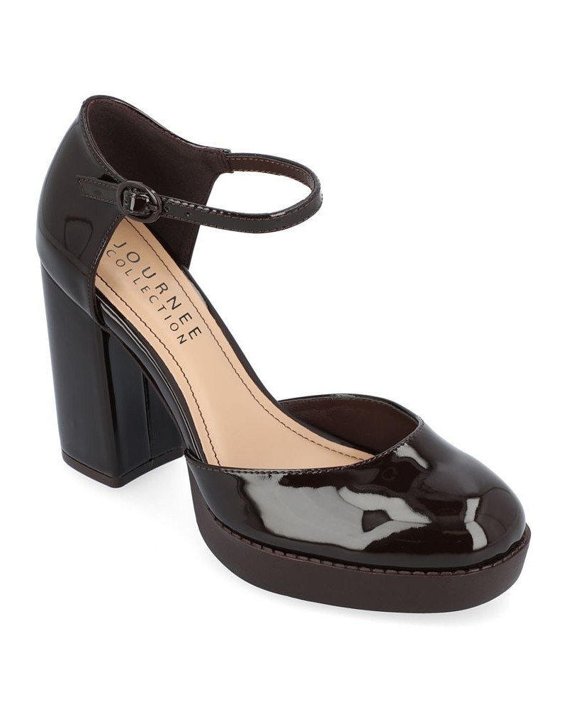 Women's Samarr Platform Heels Brown $45.10 Shoes