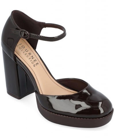 Women's Samarr Platform Heels Brown $45.10 Shoes