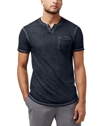 Men's Kadya Waffle Knit T-shirt Blue $19.67 T-Shirts