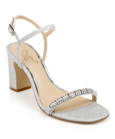 Women's Charlee Embellished Sandal Silver $51.17 Shoes