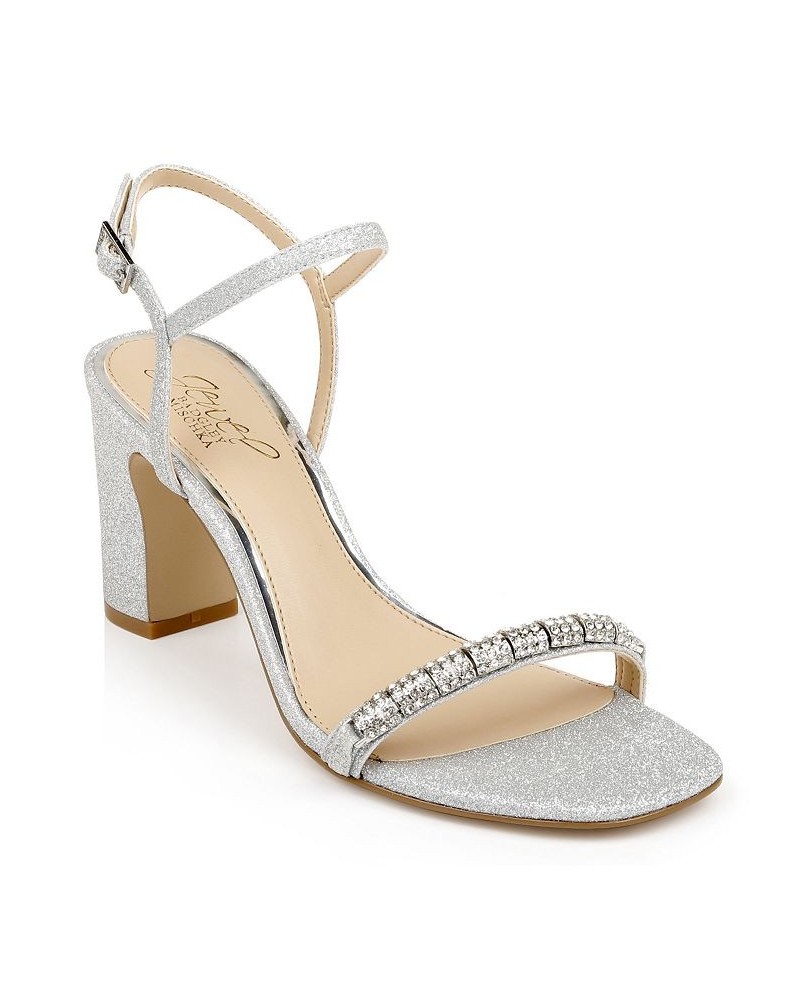 Women's Charlee Embellished Sandal Silver $51.17 Shoes