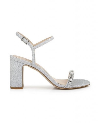 Women's Charlee Embellished Sandal Silver $51.17 Shoes