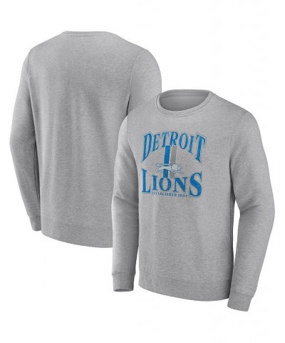 Men's Branded Heather Gray Detroit Lions Playability Pullover Sweatshirt $30.55 Sweatshirt