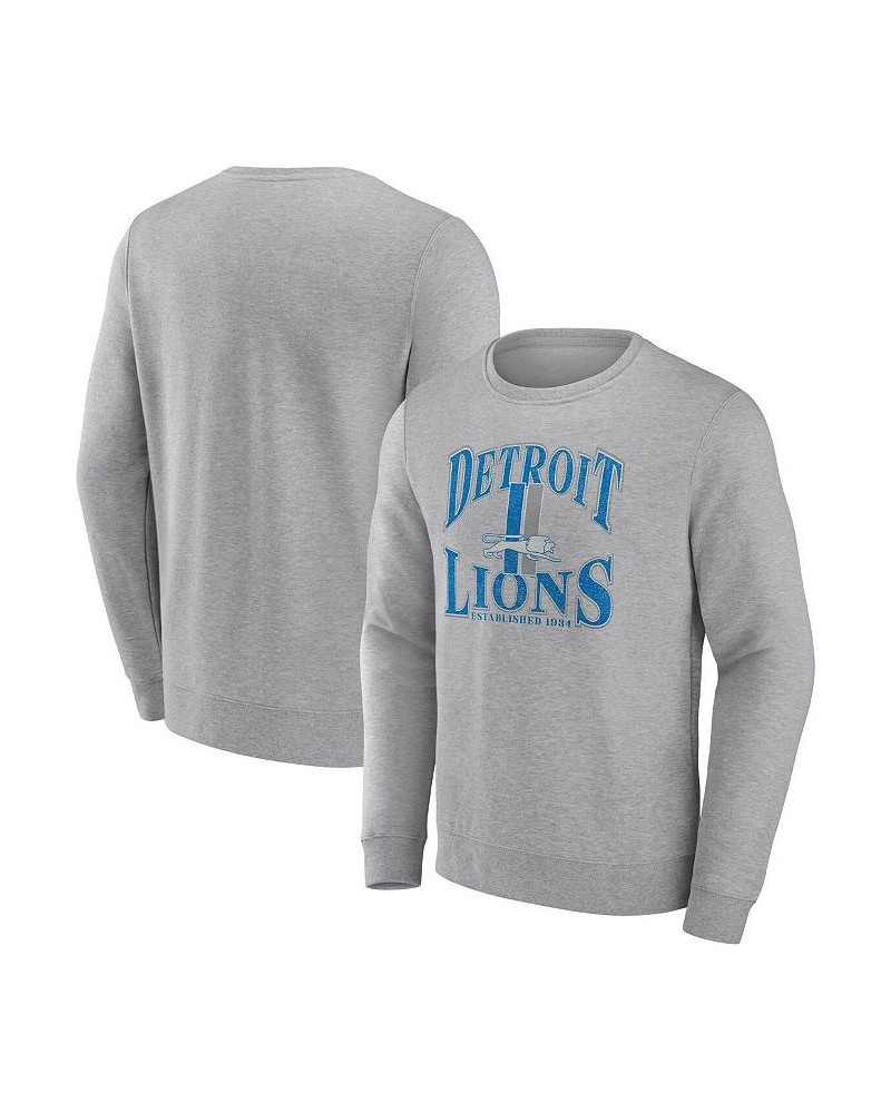 Men's Branded Heather Gray Detroit Lions Playability Pullover Sweatshirt $30.55 Sweatshirt