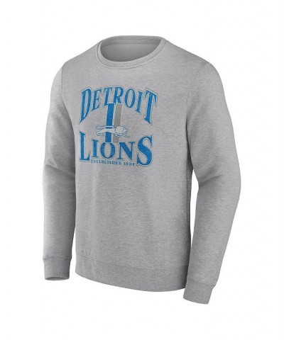 Men's Branded Heather Gray Detroit Lions Playability Pullover Sweatshirt $30.55 Sweatshirt