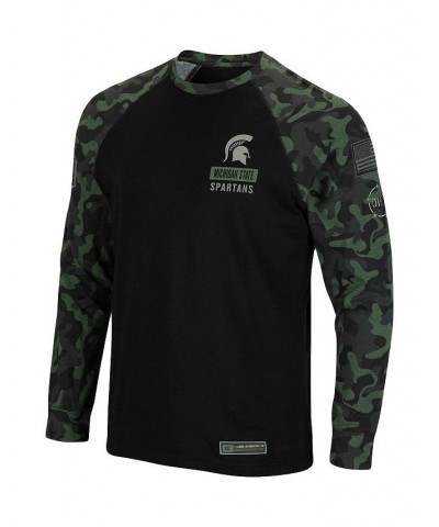 Men's Black Michigan State Spartans OHT Military Appreciation Camo Raglan Long Sleeve T-shirt $24.00 T-Shirts