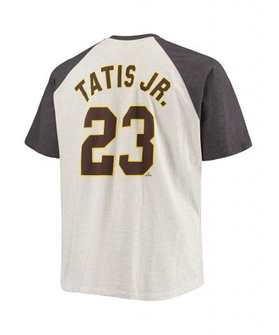 Men's Fernando Tatis Jr. Oatmeal, Heathered Charcoal San Diego Padres Big and Tall Name and Number Raglan T-shirt $28.49 T-Sh...