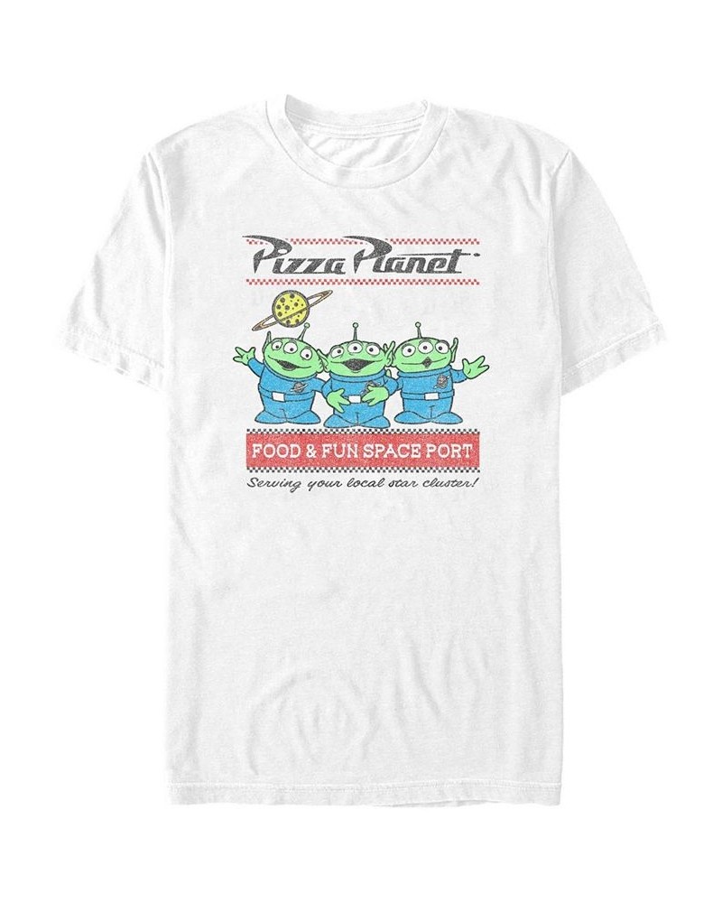 Men's Pizza Planet Surf Short Sleeve Crew T-shirt White $17.50 T-Shirts