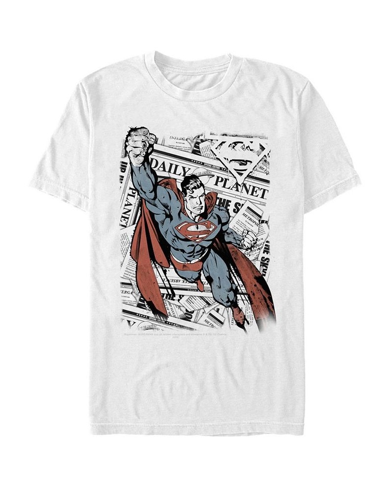 DC Men's Superman Daily Planet Newspaper Portrait Short Sleeve T-Shirt $20.64 T-Shirts