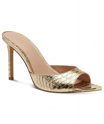 Amra Dress Slide Sandals Gold $41.17 Shoes