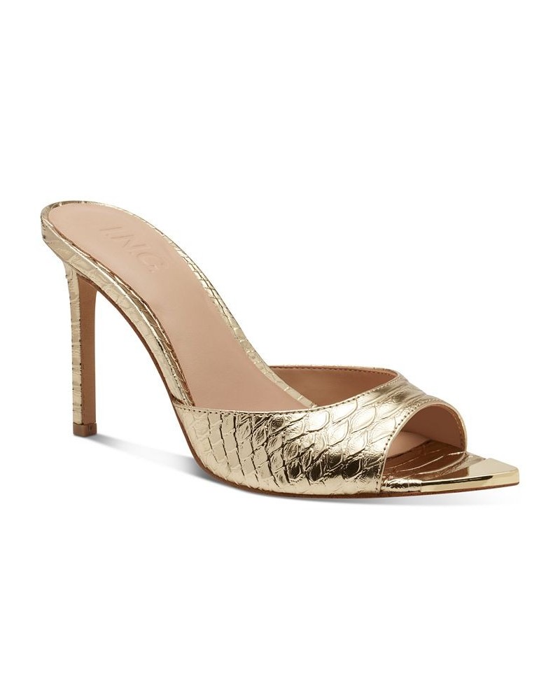 Amra Dress Slide Sandals Gold $41.17 Shoes