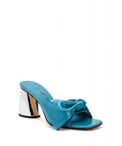 Women's The Timmer Bow Slip-on Sandals Blue $45.22 Shoes