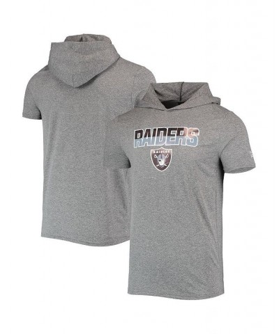 Men's Heathered Gray Las Vegas Raiders Team Brushed Hoodie T-shirt $19.20 T-Shirts