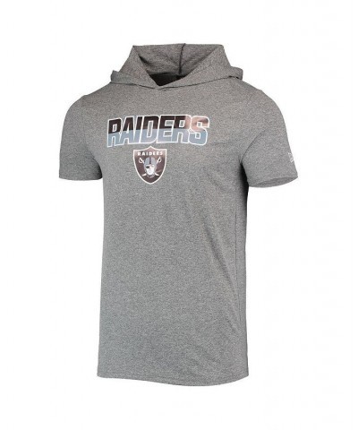 Men's Heathered Gray Las Vegas Raiders Team Brushed Hoodie T-shirt $19.20 T-Shirts