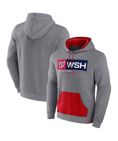 Men's Branded Heathered Gray, Red Washington Nationals Iconic Steppin Up Fleece Pullover Hoodie $34.50 Sweatshirt
