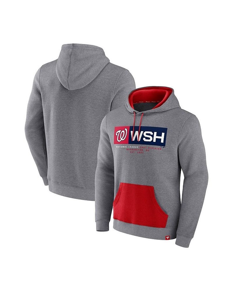 Men's Branded Heathered Gray, Red Washington Nationals Iconic Steppin Up Fleece Pullover Hoodie $34.50 Sweatshirt