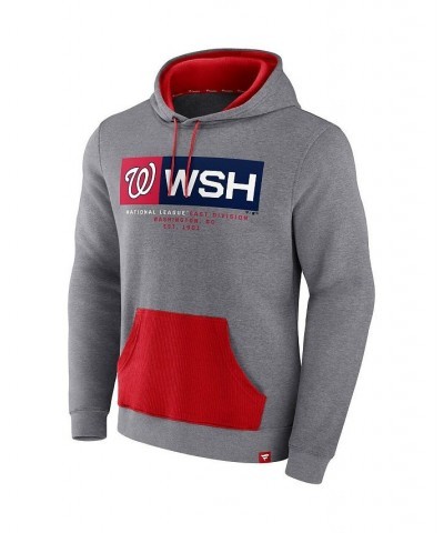 Men's Branded Heathered Gray, Red Washington Nationals Iconic Steppin Up Fleece Pullover Hoodie $34.50 Sweatshirt