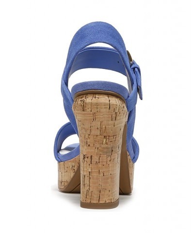 Scarlett Platform Dress Sandals Blue $51.15 Shoes