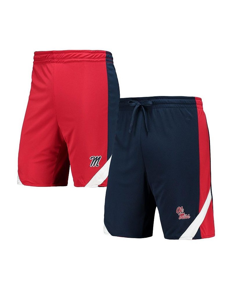 Men's Navy, Red Ole Miss Rebels Am I Wrong Reversible Shorts $20.24 Shorts