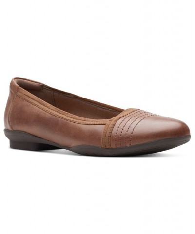 Women's Sara Erin Slip-On Comfort Flats Brown $33.00 Shoes