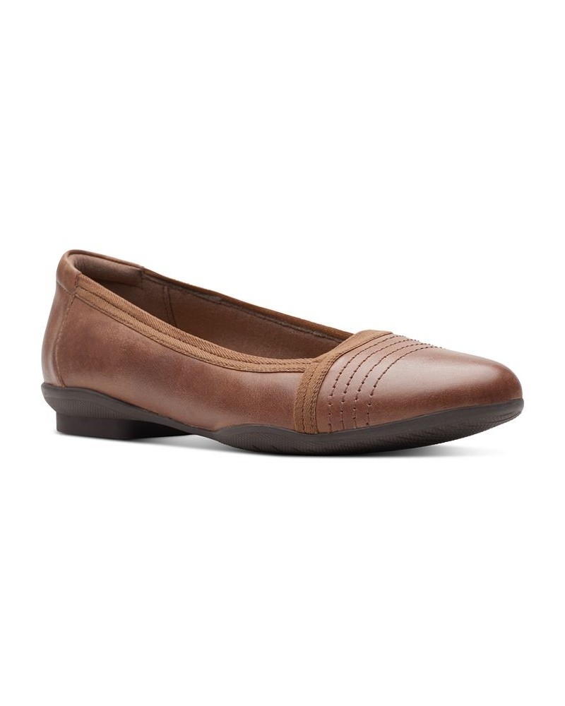 Women's Sara Erin Slip-On Comfort Flats Brown $33.00 Shoes