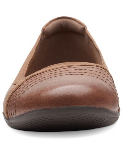 Women's Sara Erin Slip-On Comfort Flats Brown $33.00 Shoes