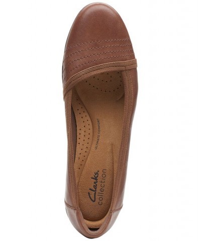 Women's Sara Erin Slip-On Comfort Flats Brown $33.00 Shoes