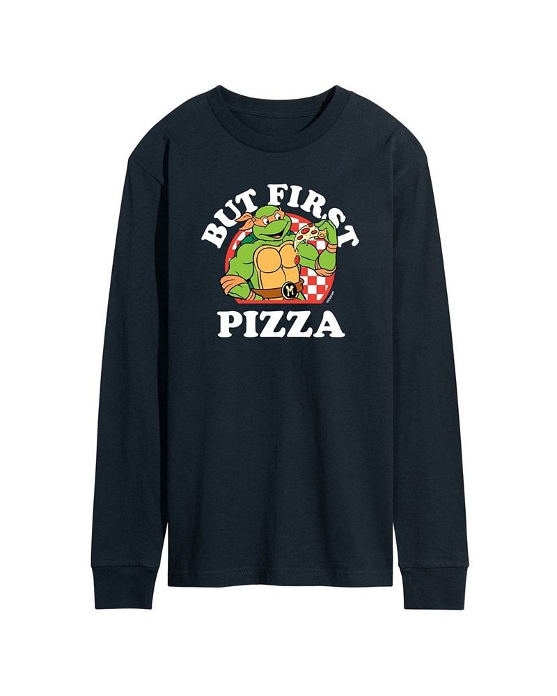 Men's Teenage Mutant Ninja Turtles Pizza T-shirt Blue $17.64 T-Shirts
