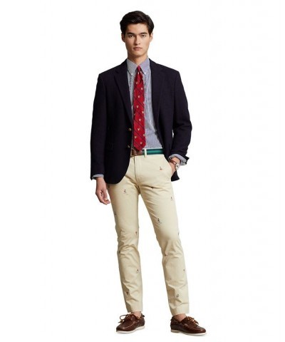 Men's Slim Fit Embroidered Chino Pants Multi $67.94 Pants