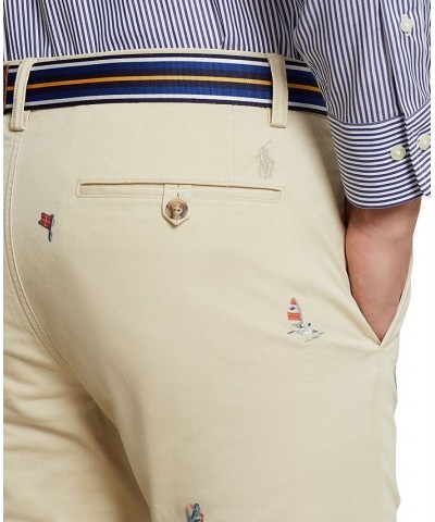 Men's Slim Fit Embroidered Chino Pants Multi $67.94 Pants