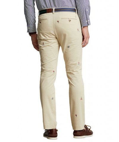 Men's Slim Fit Embroidered Chino Pants Multi $67.94 Pants