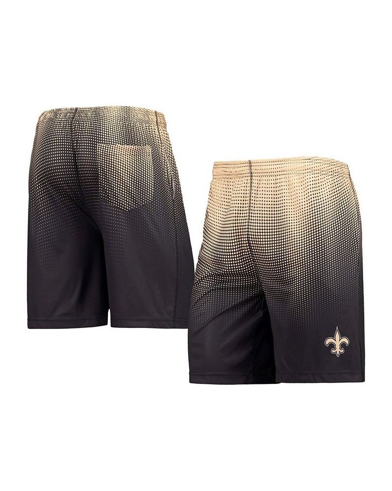 Men's Black and Gold New Orleans Saints Pixel Gradient Training Shorts $23.99 Shorts