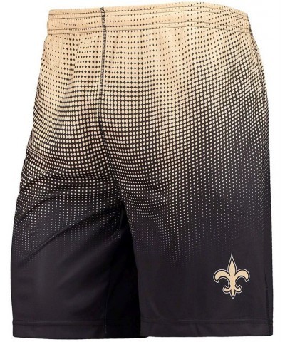 Men's Black and Gold New Orleans Saints Pixel Gradient Training Shorts $23.99 Shorts