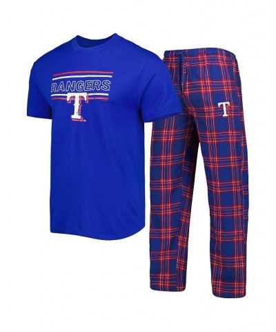 Men's Royal, Red Texas Rangers Badge T-shirt and Pants Sleep Set $21.15 Pajama