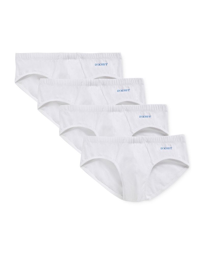 Men's 4 Pack Stretch Cotton Bikini Briefs White $28.42 Underwear