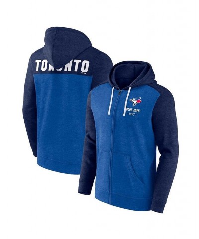 Men's Branded Heathered Royal, Heathered Navy Toronto Blue Jays Blown Away Full-Zip Hoodie $43.99 Sweatshirt
