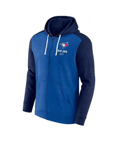 Men's Branded Heathered Royal, Heathered Navy Toronto Blue Jays Blown Away Full-Zip Hoodie $43.99 Sweatshirt