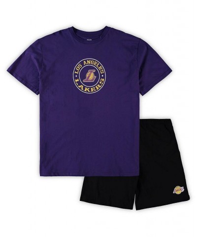 Men's Purple, Black Los Angeles Lakers Big and Tall T-shirt and Shorts Sleep Set $34.09 Pajama