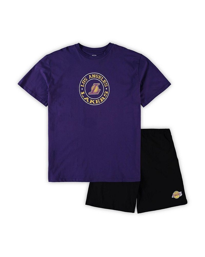 Men's Purple, Black Los Angeles Lakers Big and Tall T-shirt and Shorts Sleep Set $34.09 Pajama