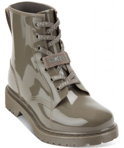 Women's Tilly Lace-Up Rain Booties Silver $41.58 Shoes