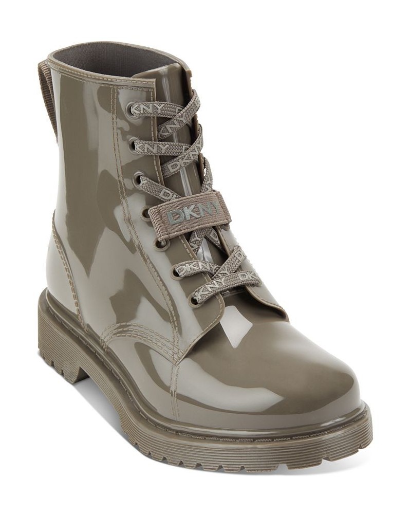 Women's Tilly Lace-Up Rain Booties Silver $41.58 Shoes