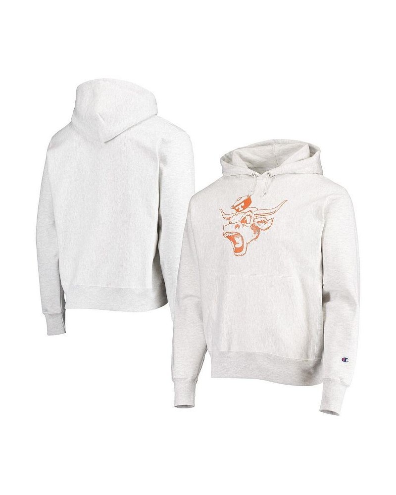 Men's Heathered Gray Texas Longhorns Team Vault Logo Reverse Weave Pullover Hoodie $40.85 Sweatshirt