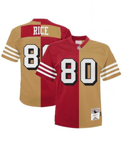 Men's Jerry Rice Scarlet, Gold San Francisco 49ers Big and Tall Split Legacy Retired Player Replica Jersey $64.00 Jersey