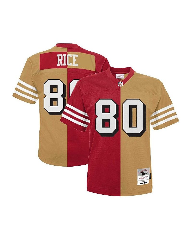 Men's Jerry Rice Scarlet, Gold San Francisco 49ers Big and Tall Split Legacy Retired Player Replica Jersey $64.00 Jersey