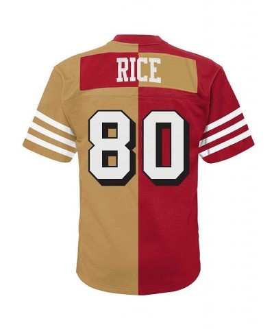 Men's Jerry Rice Scarlet, Gold San Francisco 49ers Big and Tall Split Legacy Retired Player Replica Jersey $64.00 Jersey