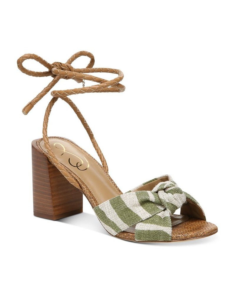 Women's Bodhi Ankle-Wrap Sandals Brown $35.65 Shoes