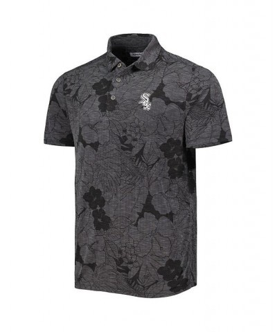 Men's Black Chicago White Sox Miramar Blooms Polo Shirt $64.80 Polo Shirts