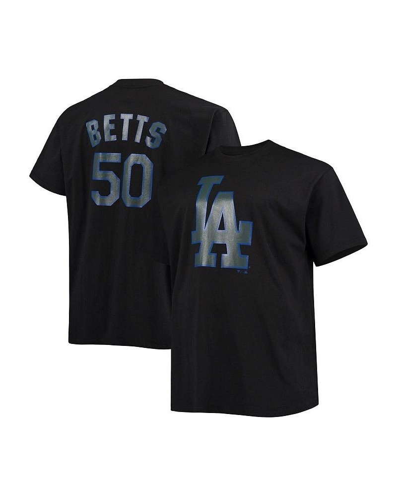 Men's Mookie Betts Black Los Angeles Dodgers Big and Tall Wordmark Name and Number T-shirt $22.00 T-Shirts